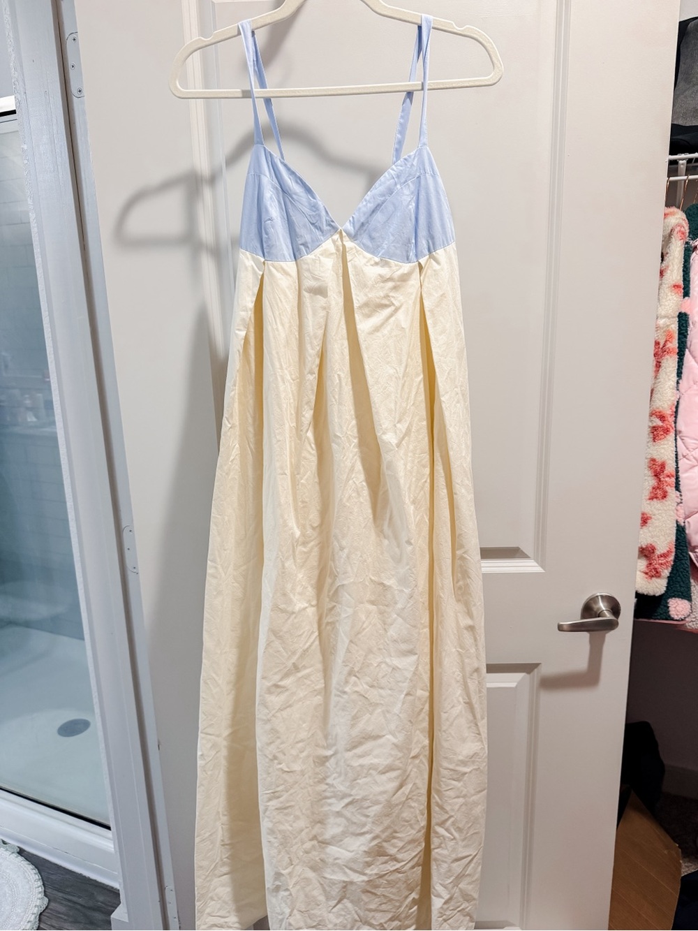 Light Blue & Cream maxi dress